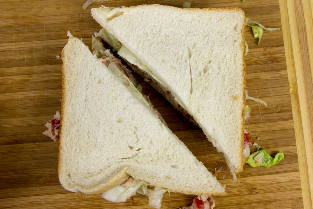 Sandwich diagonal einschneiden